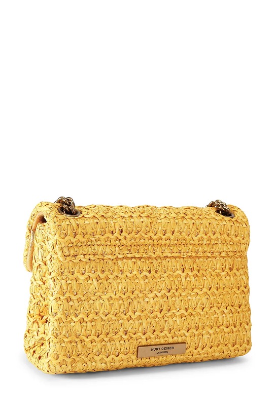 Akcesoria Kurt Geiger London torebka crossbody damska Raffia Mini Kensington 5576893999 żółty