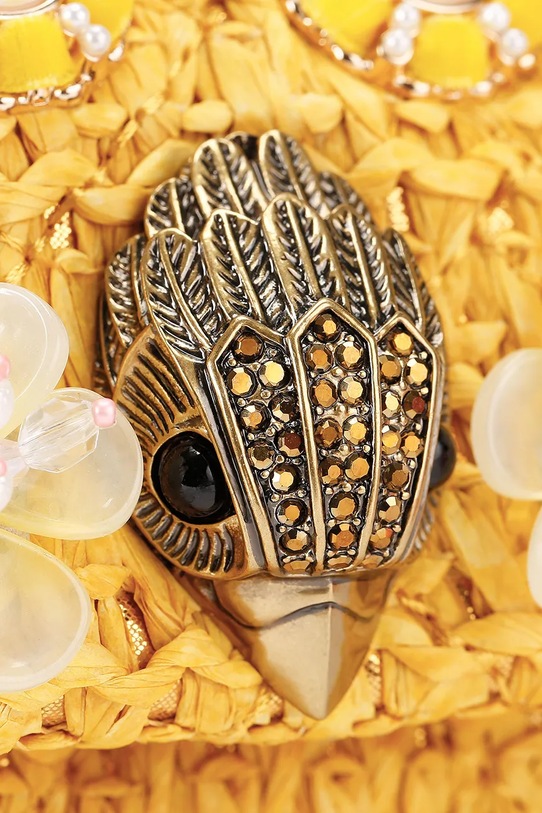 Kurt Geiger London torebka crossbody damska Raffia Mini Kensington żółty 5576893999