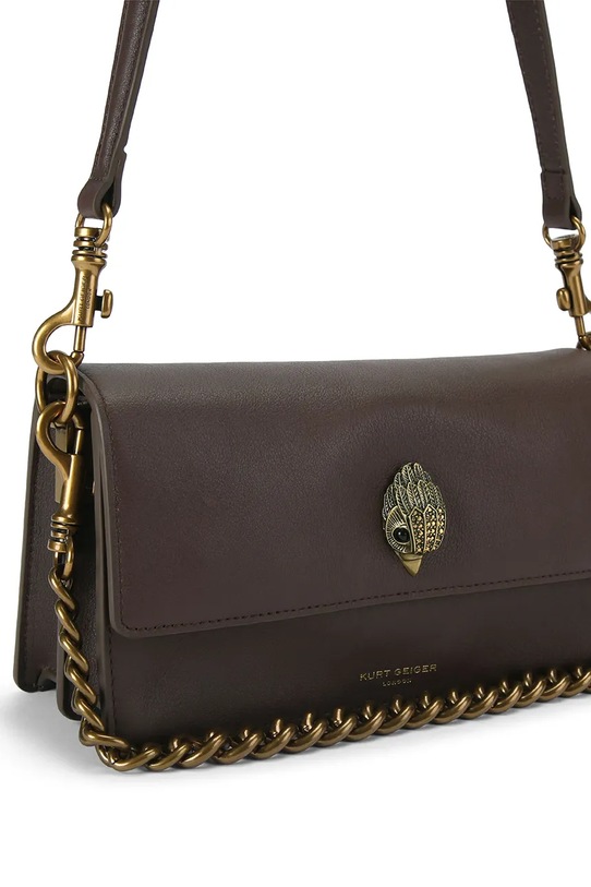 Kurt Geiger London torebka crossbody damska skórzana Sloane Soft Shoulder Bag 5578831109 brązowy SS26