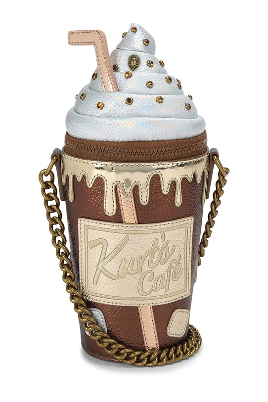 Kurt Geiger London dámska kožená crossbody kabelka Coffee Cup Bag hnedá 5572439979