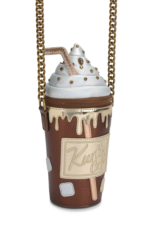 Kurt Geiger London dámska kožená crossbody kabelka Coffee Cup Bag 5572439979 hnedá SS26