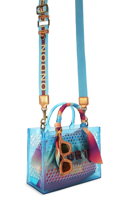 Kurt Geiger London torebka kuferek damska Kensington 5585380999 niebieski SS26