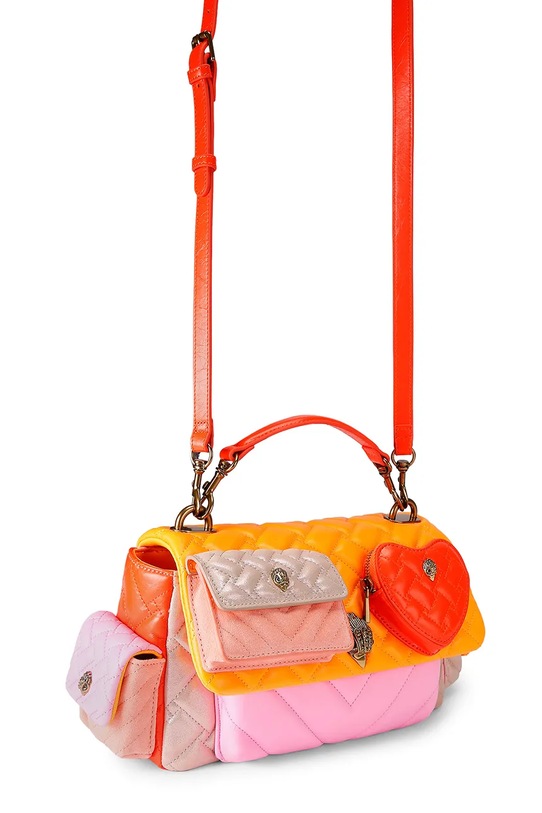 Kurt Geiger London dámska kožená crossbody kabelka Kensington 5579057129 oranžová SS26