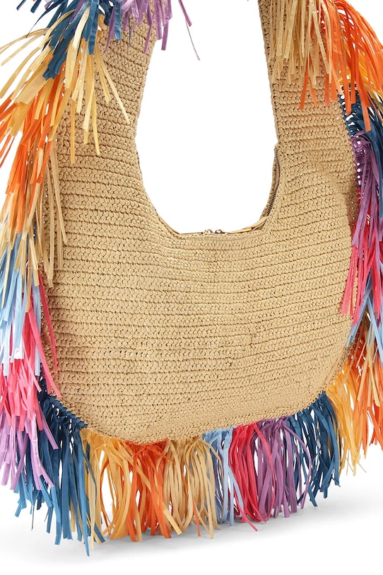 Akcesoria Kurt Geiger London torba plażowa damska Hobo Fringe 5562249999 beżowy