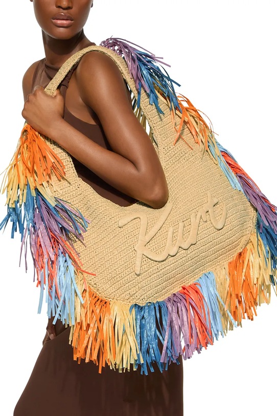 Kurt Geiger London torba plażowa damska Hobo Fringe 5562249999 beżowy