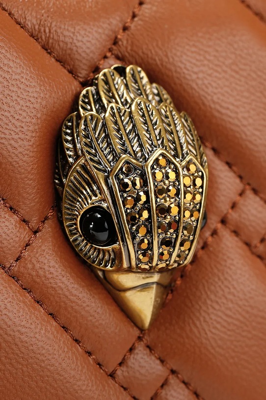 Kurt Geiger London dámska kožená crossbody kabelka Kensington hnedá 4376836109