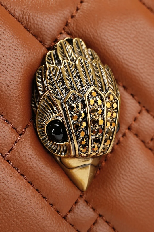 Kurt Geiger London dámska kožená crossbody kabelka Kensington hnedá 4376836109