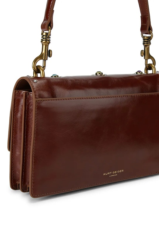 Akcesoria Kurt Geiger London torebka crossbody damska skórzana Shoreditch 5578639109 brązowy