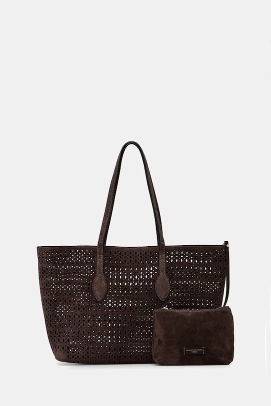 Gianni Chiarini torebka shopper damska zamszowa MASHUP brązowy BS.11837.CMLSR