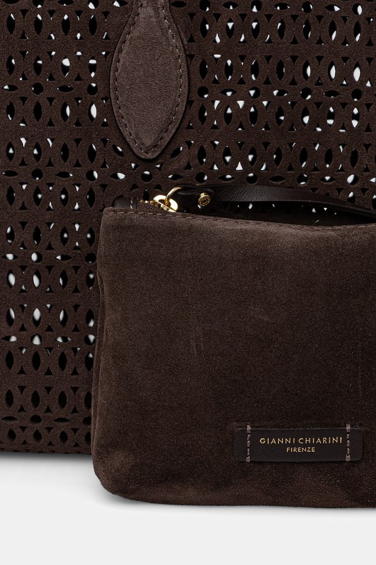 Gianni Chiarini torebka shopper damska zamszowa MASHUP BS.11837.CMLSR brązowy