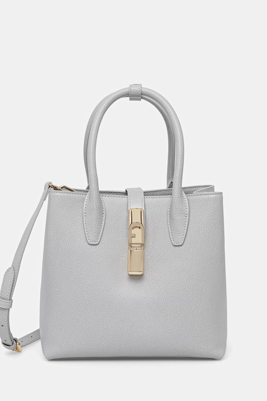 Furla torebka worek damska skórzana Goccia S Tote Base 22 szary WB01949.ARE000.CRH00