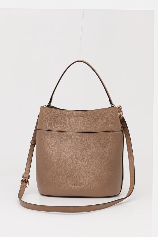 Akcesoria Furla torebka crossbody damska skórzana Amelia M Bucket Bag WB01953.HSF000.4489S brązowy