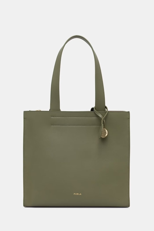 Furla torebka shopper damska skórzana Divide It M Tote zielony WB02037.BX3104.4555S