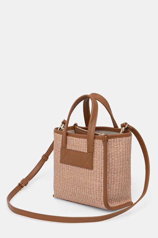 Accesorii Furla geantă crossbody pentru femei împletită Divide It Mini Tote WB02068.BX4493.4935S bej