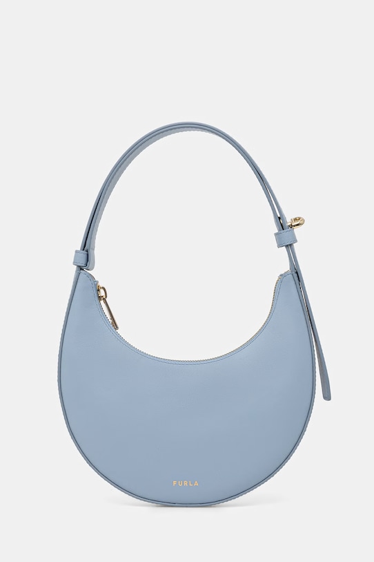 Furla torebka rogal damska skórzana Deliza Mini Shoulder Bag niebieski WE00649.AX0733.CDZ00