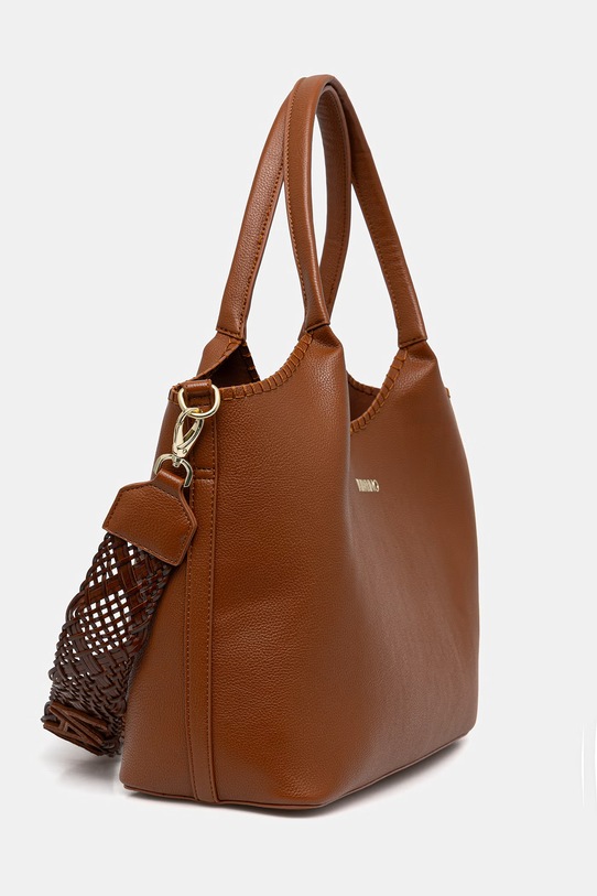 Valentino Bags torebka shopper damska z imitacji skóry ALEKSANDRA VBS9W901 brązowy SS26