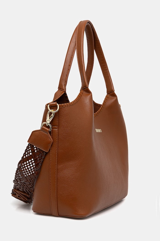 Valentino Bags torebka shopper damska z imitacji skóry ALEKSANDRA VBS9W901 brązowy SS26