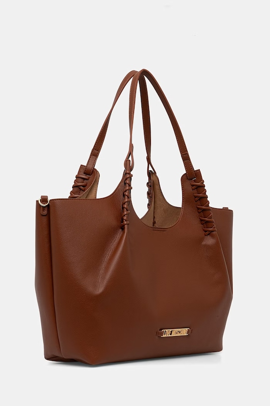 Love Moschino torebka shopper damska z imitacji skóry JC4297PP0OKL0300 brązowy SS26