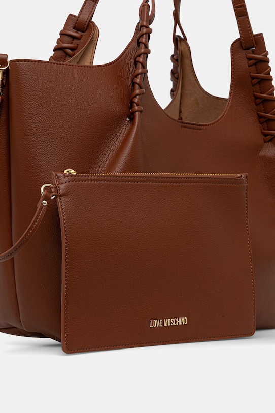 Love Moschino torebka shopper damska z imitacji skóry brązowy JC4297PP0OKL0300