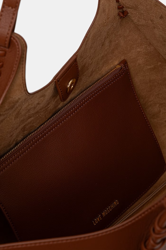 Love Moschino torebka shopper damska z imitacji skóry JC4297PP0OKL0300 brązowy