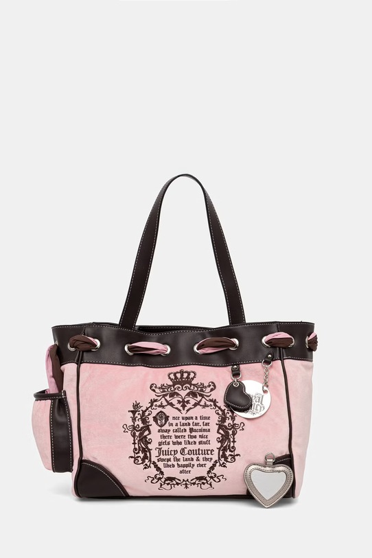 Juicy Couture torebka shopper damska bawełniana DAYDREAMER różowy BEJD09883WC2