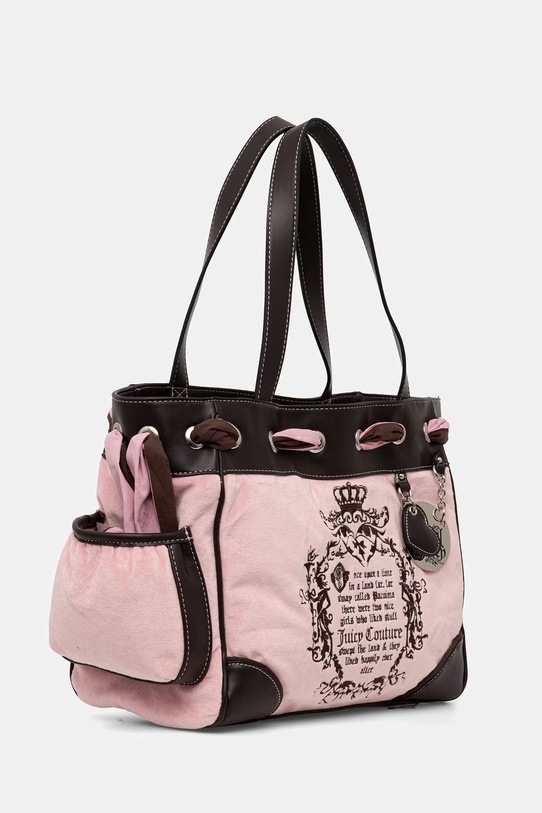 Juicy Couture torebka shopper damska bawełniana DAYDREAMER BEJD09883WC2 różowy SS26