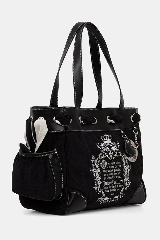 Juicy Couture torebka shopper damska bawełniana DAYDREAMER BEJD09883WC2 czarny SS26