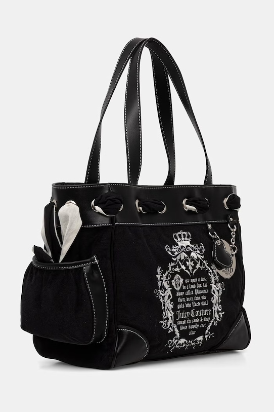 Juicy Couture torebka shopper damska bawełniana DAYDREAMER BEJD09883WC2 czarny SS26