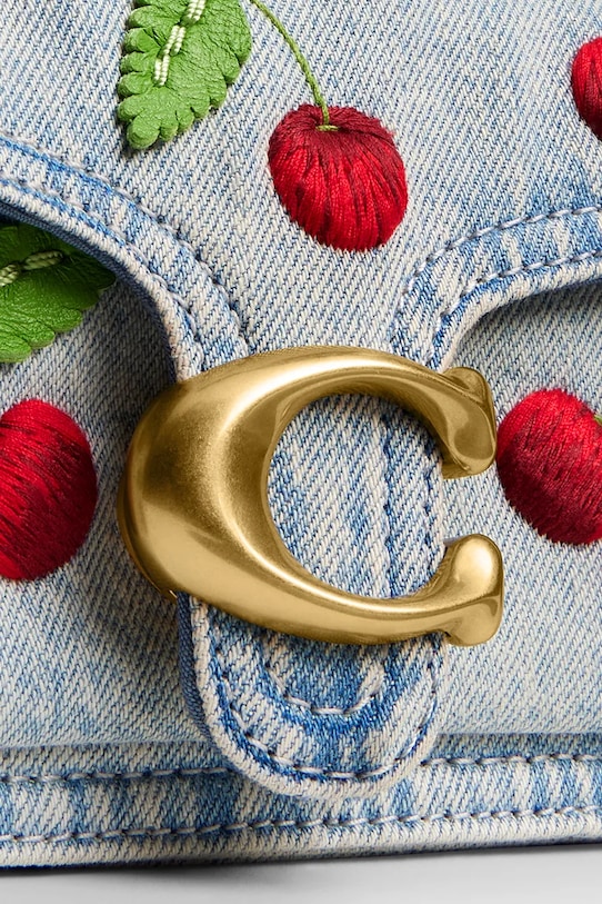 Coach χιαστί Γυναικεία δερμάτινη Cherry Embroidered Denim Tabby 20 CDZ33