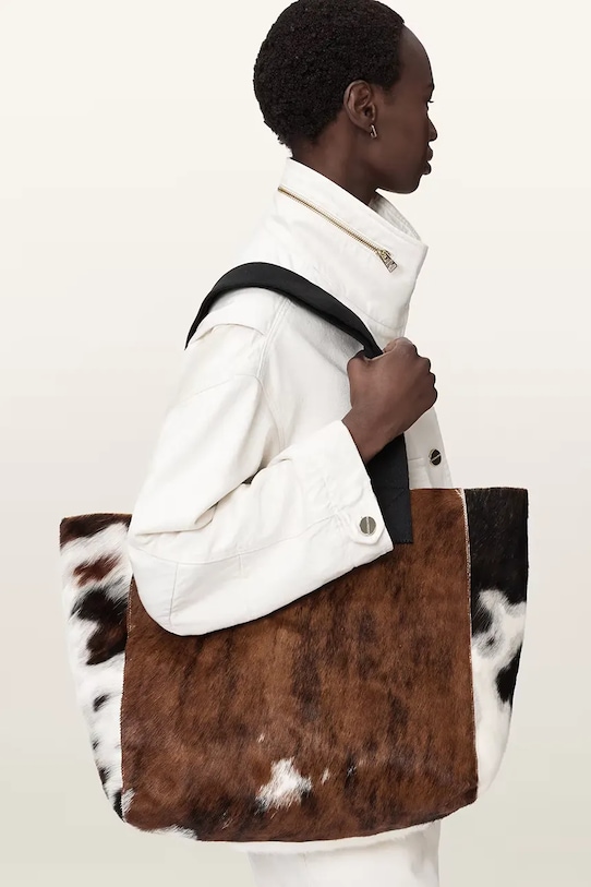 AllSaints torebka shopper damska skórzana IZZY COW W260XE