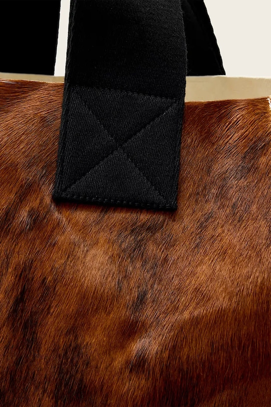 AllSaints torebka shopper damska skórzana IZZY COW W260XE brązowy