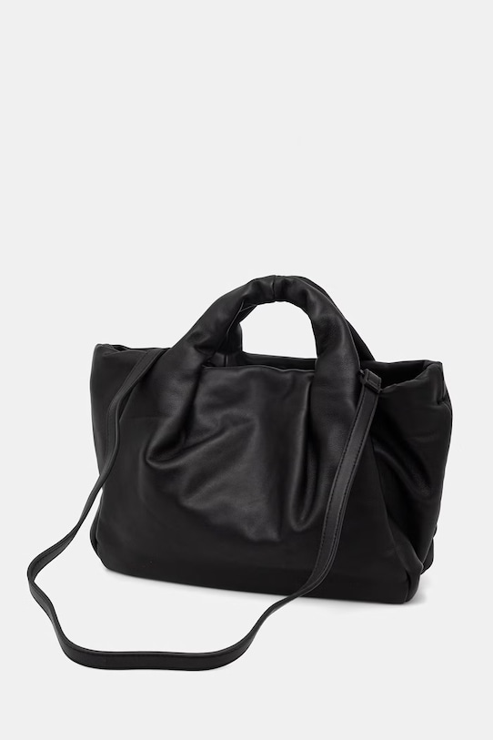 Doplnky MUNTHE dámska kožená crossbody kabelka LIX 261190526158 čierna