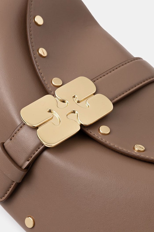GANNI B-Kat Studs torebka rogal damska skórzana brązowy B2060040