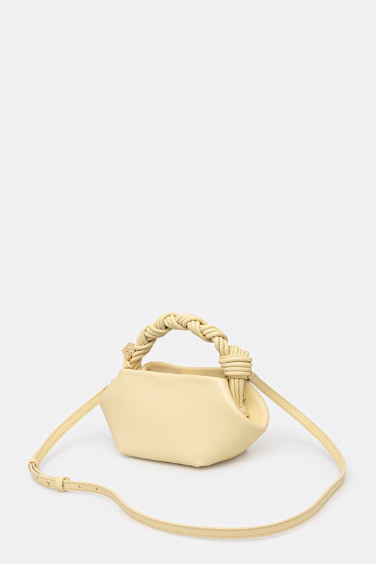 Akcesoria GANNI Bou Mini torebka crossbody damska skórzana B2100148 żółty