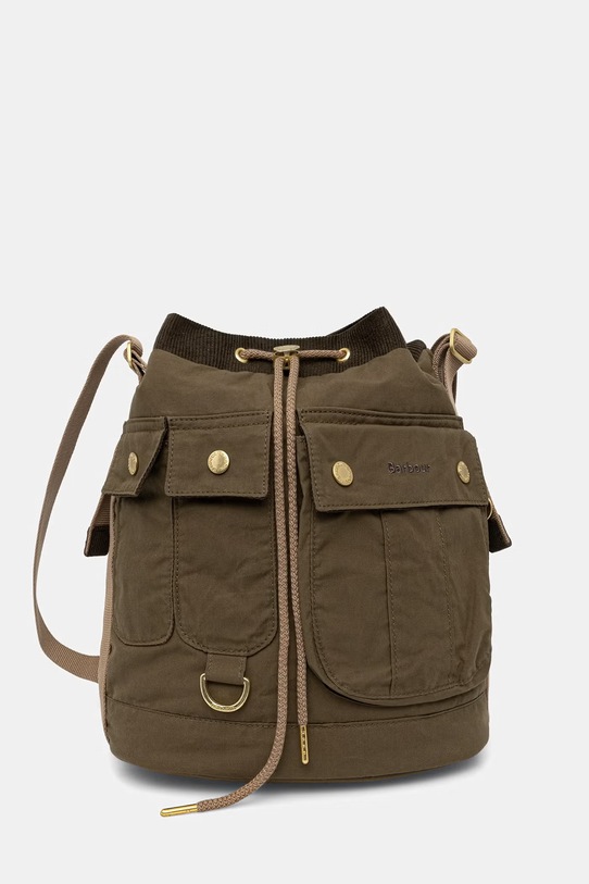 Barbour torebka worek damska bawełniana Mia zielony LBA0522