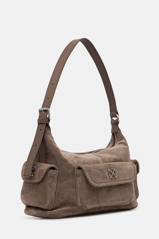 Off-White Dumbo.B torebka damska zamszowa OWNN18OS26LEA001 brązowy SS26