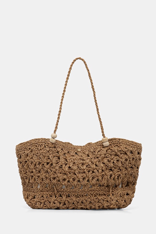 Hoss Intropia torba plażowa damska pleciona beżowy 2053148