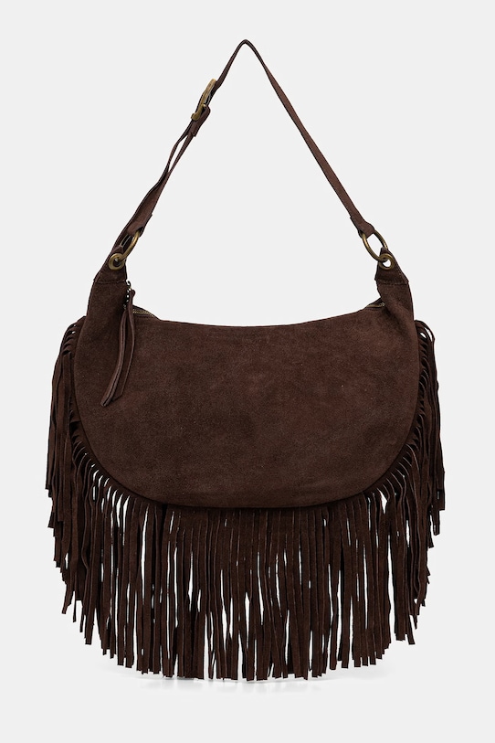 ViCOLO geantă croissant femeiască din piele întoarsă XAB0062 maro SS26