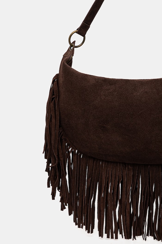 ViCOLO geantă croissant femeiască din piele întoarsă maro XAB0062