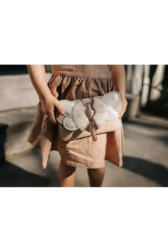 Donsje torebka skórzana dziecięca Brindi Purse Shimmer Libelle beżowy 5523101