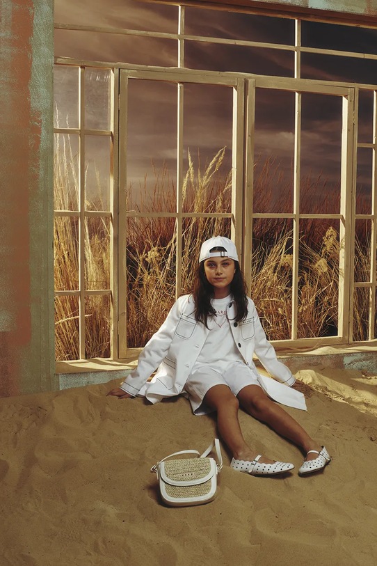 Marni torebka dziecięca MW113F RAFFIA EFFECT SMILE BAG BAGS M01828.M00WR beżowy