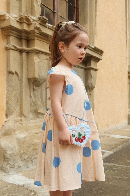 Konges Sløjd torebka crossbody dziecięca BEADED HEART MINI PURSE KS104686.PPY2 niebieski