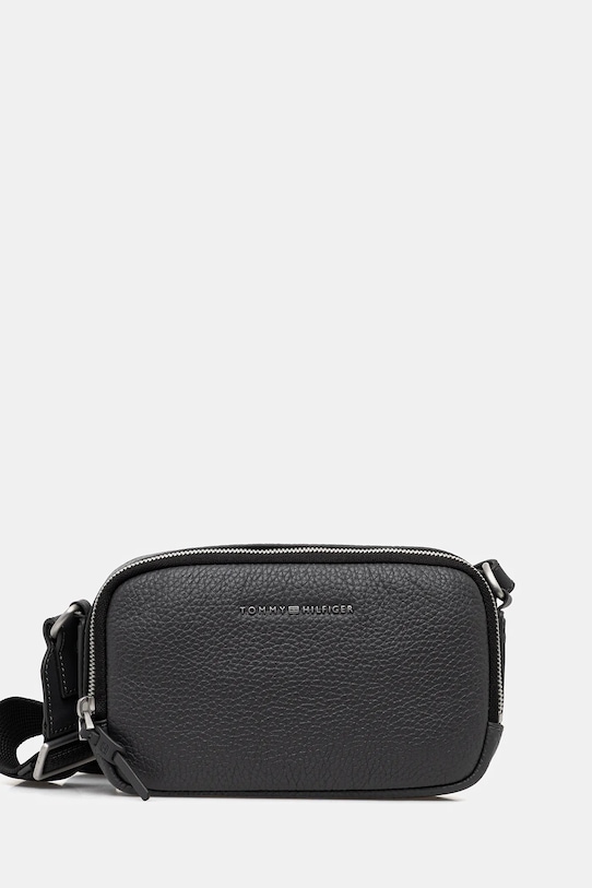 Tommy Hilfiger saszetka skórzana skóra licowa szary AM0AM14022