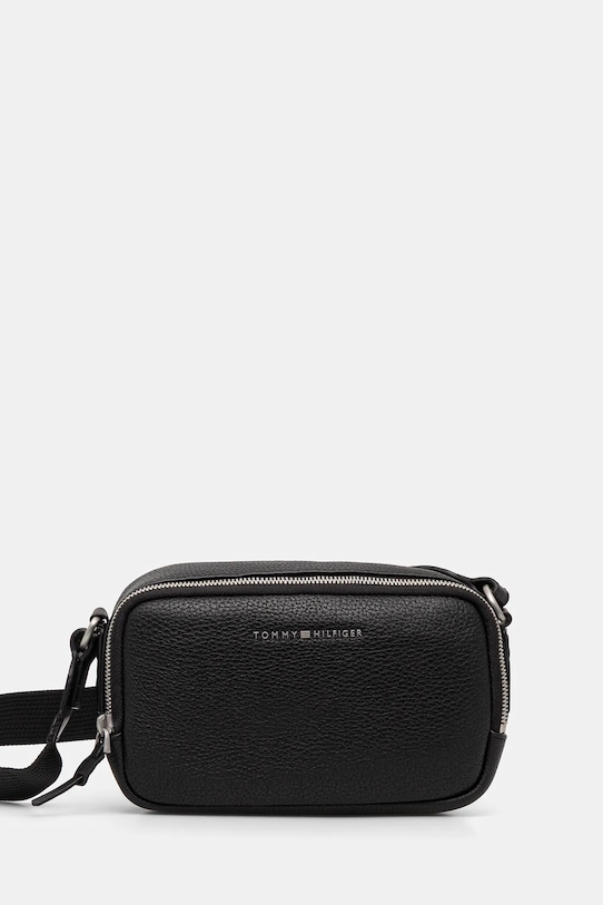Tommy Hilfiger pochette in pelle pelle fiore nero AM0AM14022