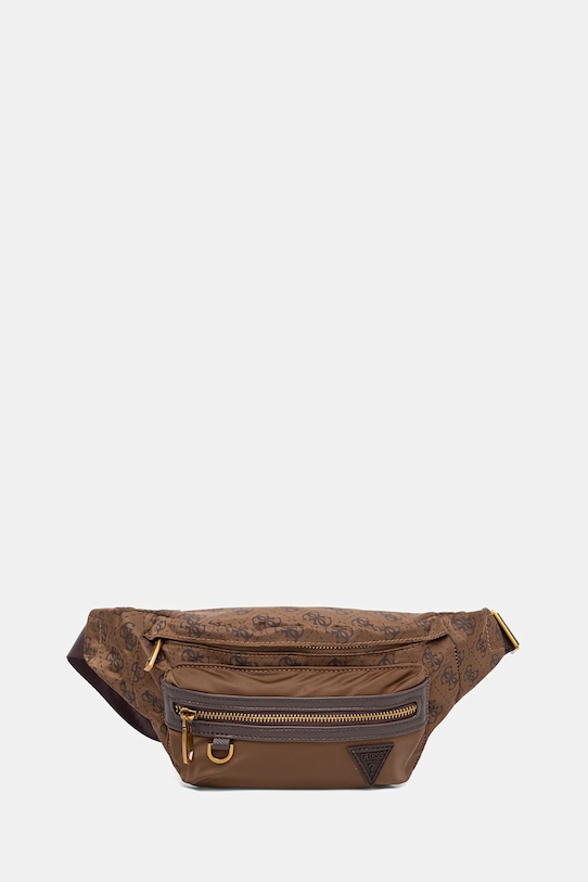 Τσάντα φάκελος Guess BERLIN υφασμάτινο καφέ HMBENP.P6156