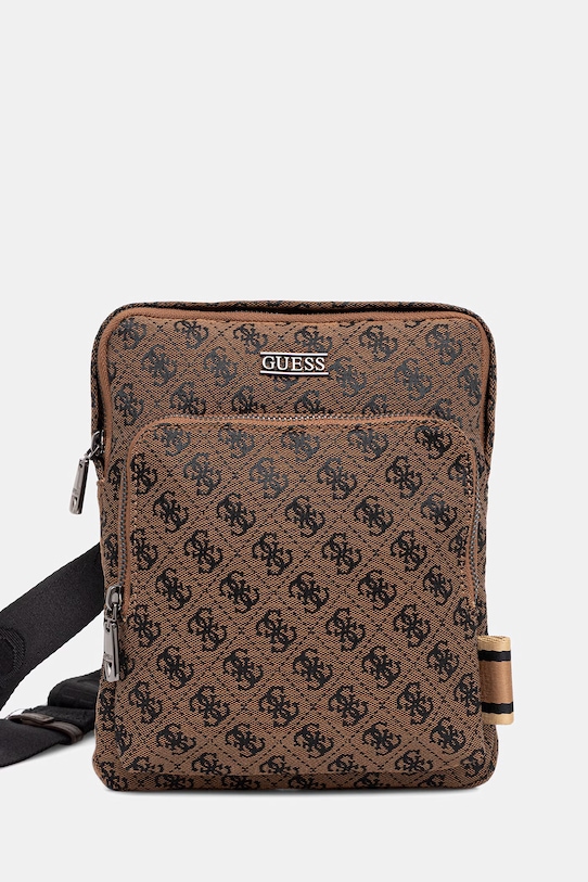 Σακίδιο Guess BOSTON υφασμάτινο καφέ HMBOST.P6123