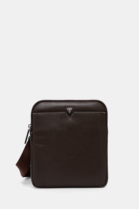 Guess saszetka skórzana FIRENZE skóra licowa brązowy HMFITC.P5123