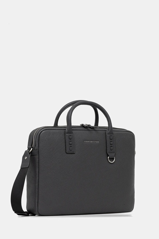 Tommy Hilfiger torba na laptopa skórzana AM0AM14072 szary SS26