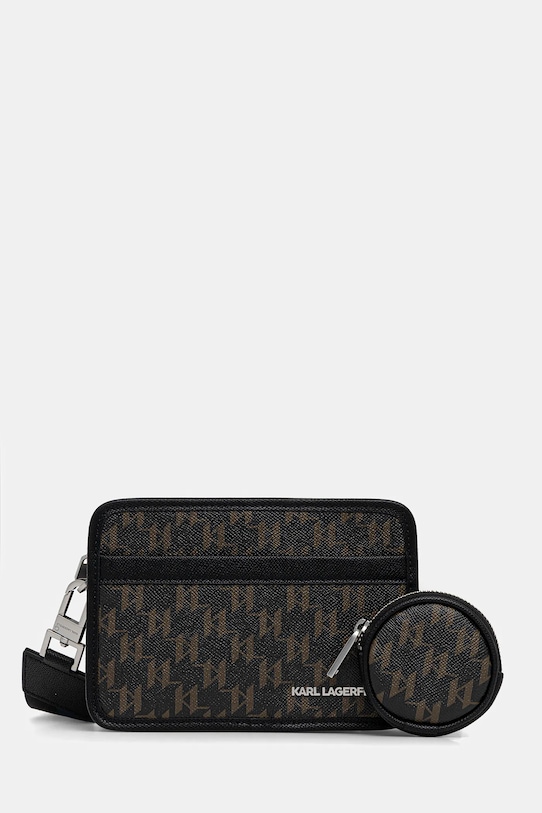 Karl Lagerfeld saszetka K/MONOGRAM nie mieści A4 brązowy B1M30223