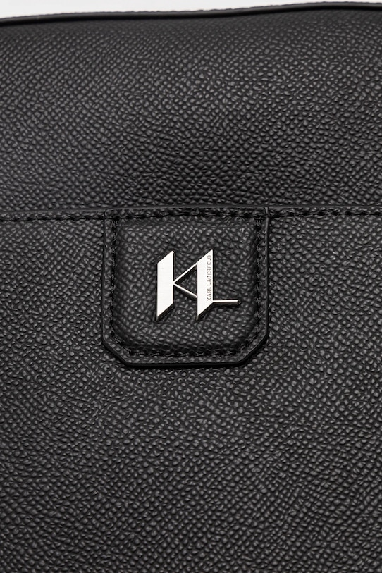 Кожена чанта през рамо Karl Lagerfeld K/MONOGRAM черен B1M30209